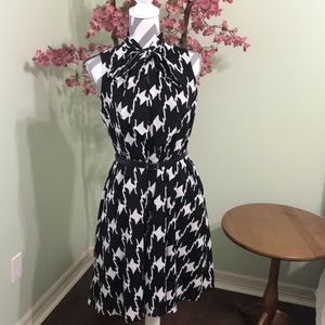Vince Canuto Houndstooth Dress with Belt